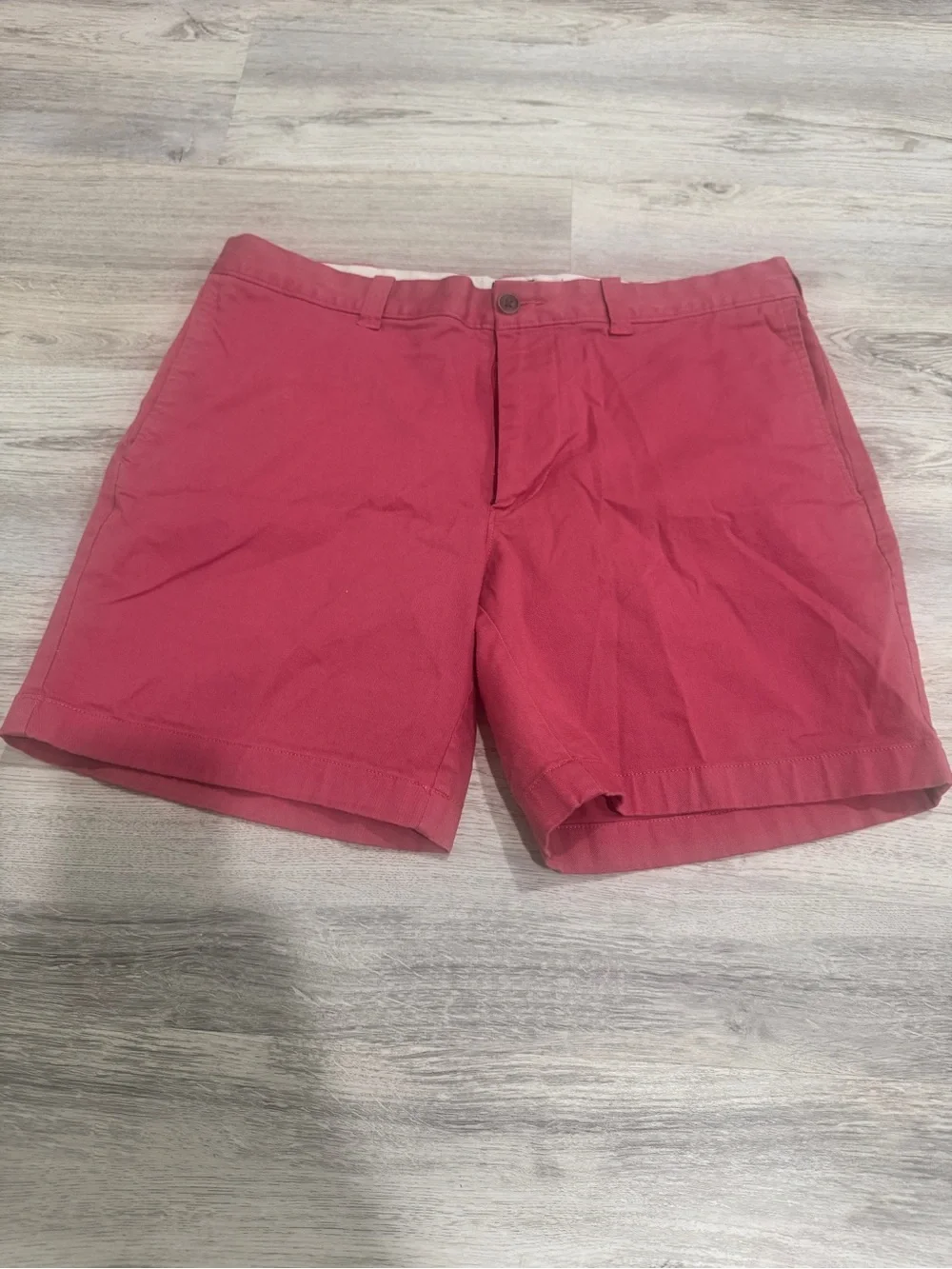 J. Crew Men's Coral Red Flat-Front Shorts